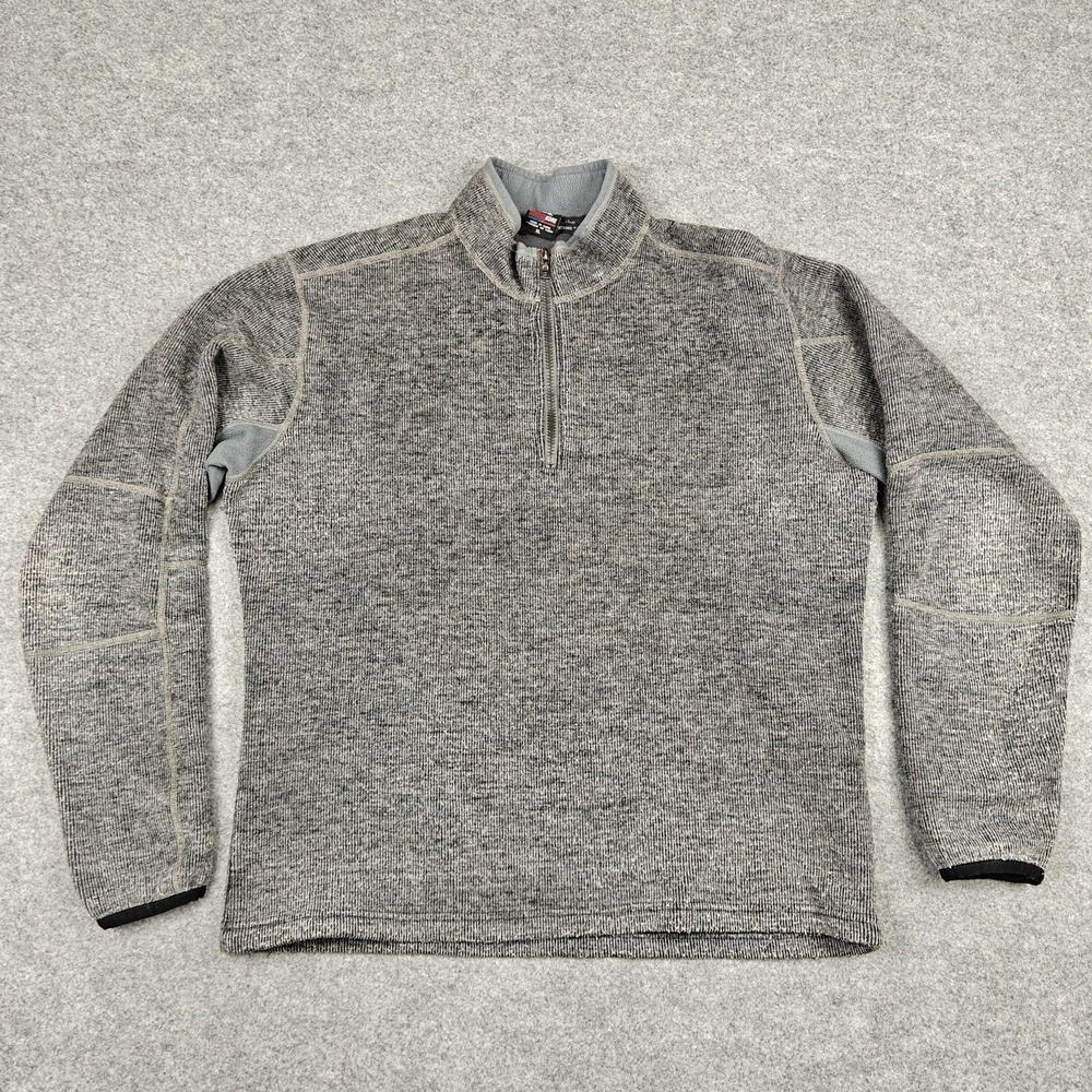 Kuhl Pullover Mens XL Gray Thermokore 1/4 Zip Long Sleeve Hiking Thermal Knit
